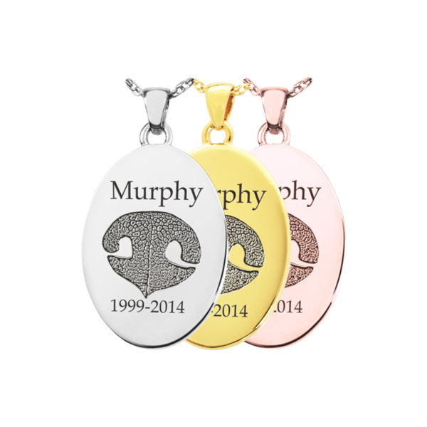 Actual Nose Print Pendant - Oval
